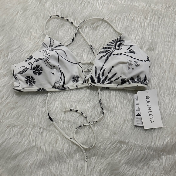 Athleta Black and White Floral Bikini Top - Picture 1 of 6